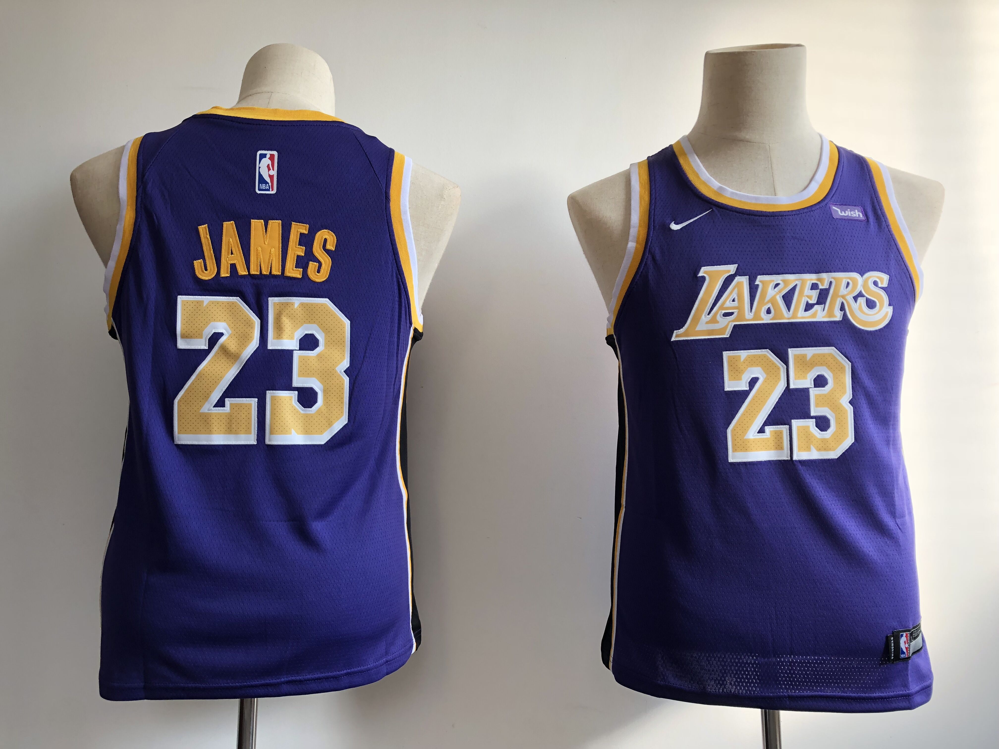 Youth Los Angeles Lakers 23 James purple Nike NBA Jerseys